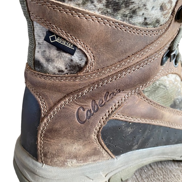 Cabelas Silent Stalk GTX 9 Inch Boot Mens 8 D Camo 400 Gr Insulated Leather - Picture 5 of 10